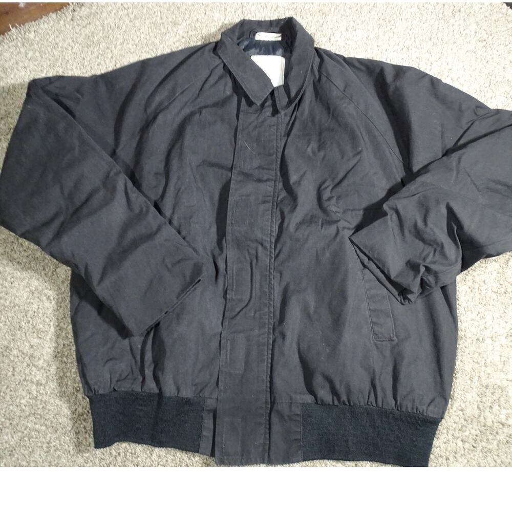 Vintage Black Utility Bomber Jacket Unisex Size Medium Regular 90s Coat